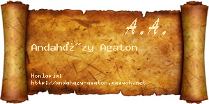 Andaházy Agaton névjegykártya